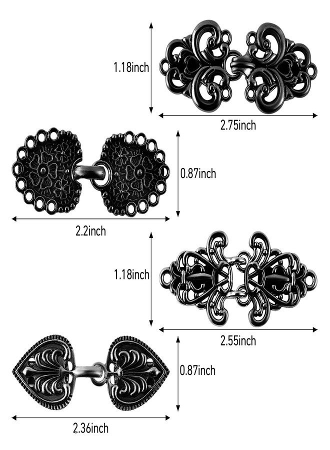 Bmpzery 4 Pcs Sweater Clips to Hold Sweater Together,Black Metal Shawl Clip for Women,Vintage Clothing Cinch Clip and Dress Clip,Retro Clinch Clips for Women Holding Dress,Shirt and Cardigan - Image 2